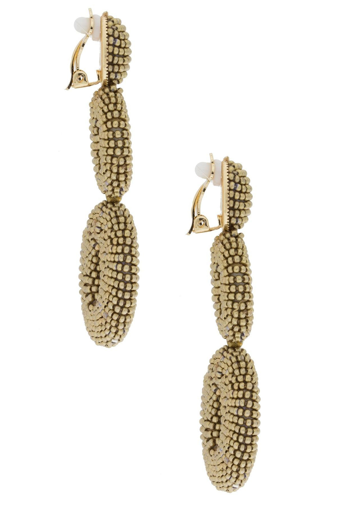 Gold Beaded Statement Earring