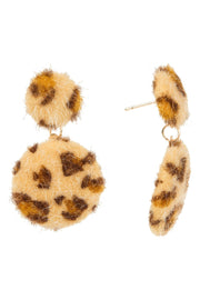 Fuzzy Leopard Earring