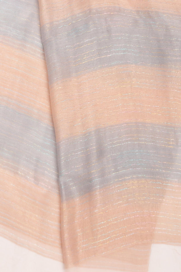 Silk Wool Shimmering Striped Scarf