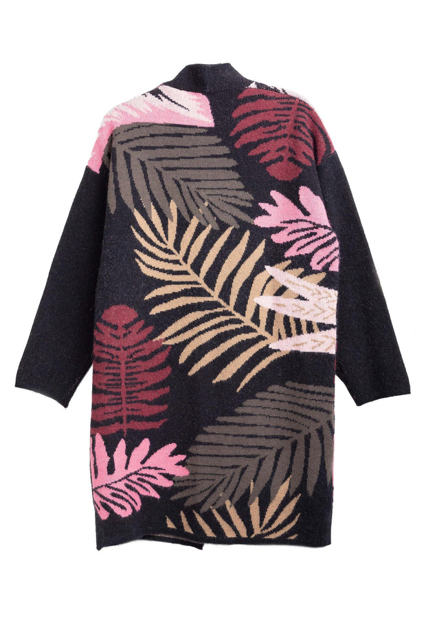 Tropical Multi Colored Leaves Cardigan
