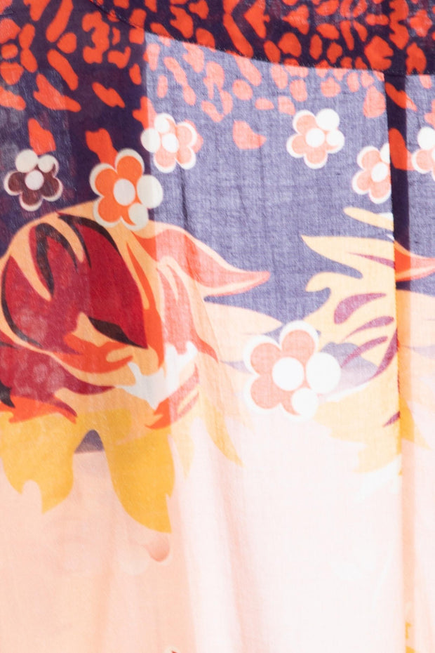 Mixed Floral Printed Kimono