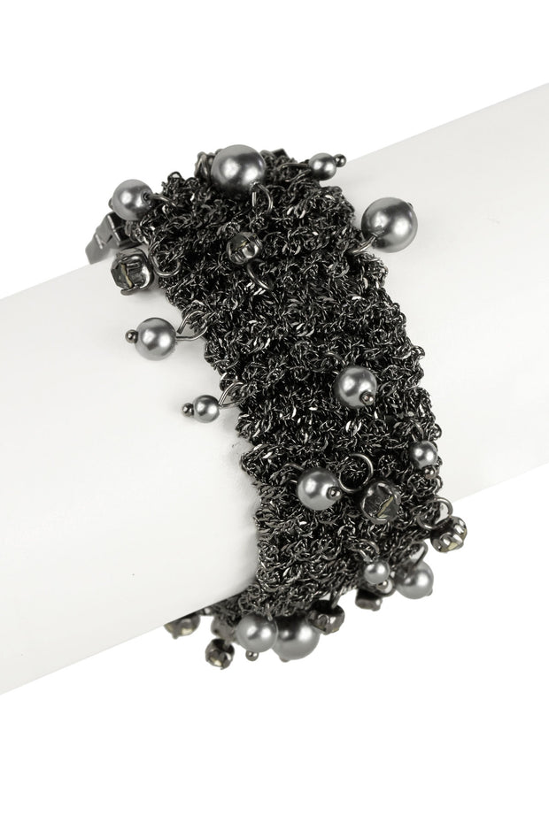 Crochet Chain Bracelet Gunmetal