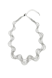 Silver Crystal Wave Necklace