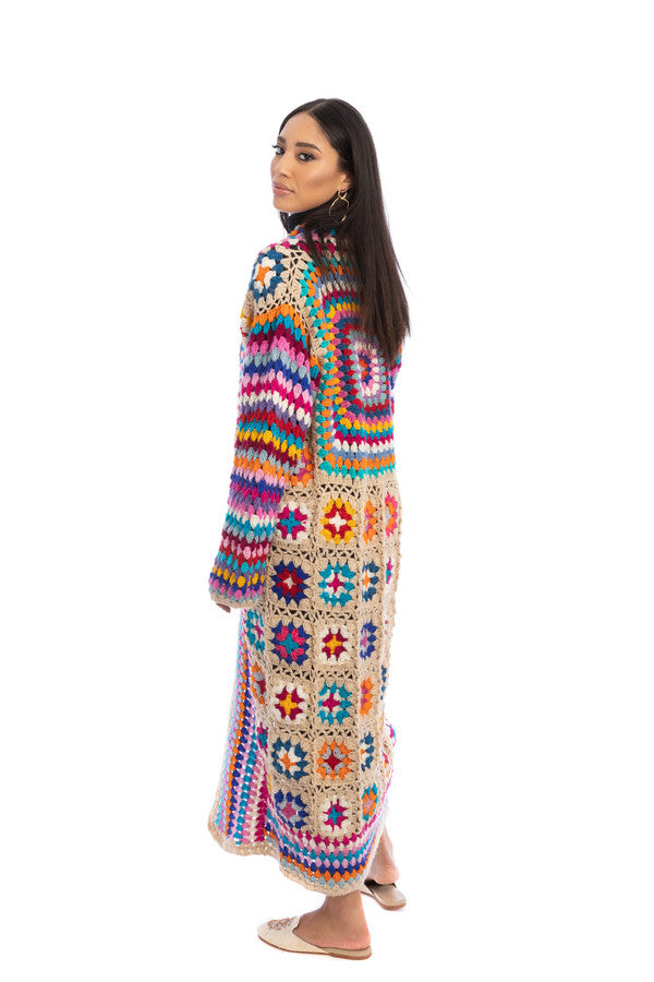Granny Crochet Handmade Long Kimono
