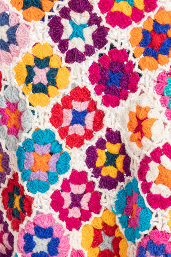 Granny Fringe Crochet Poncho