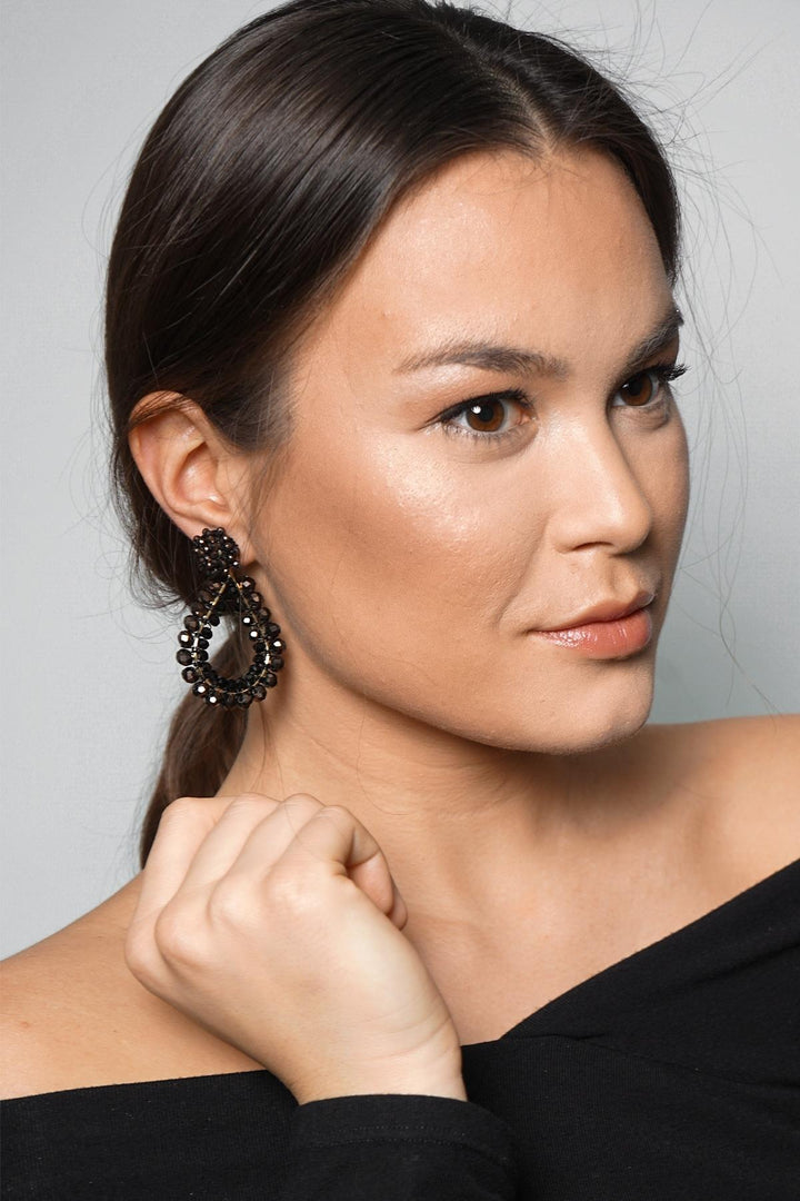 Rajani Cluster Bead Teardrop Earring