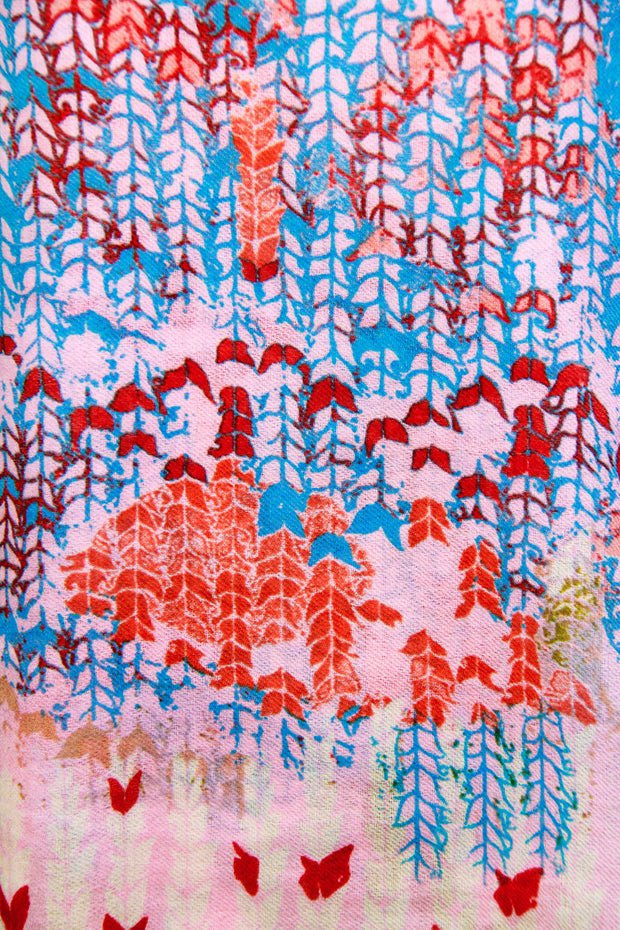 Mixed Print Wool Silk Scarf