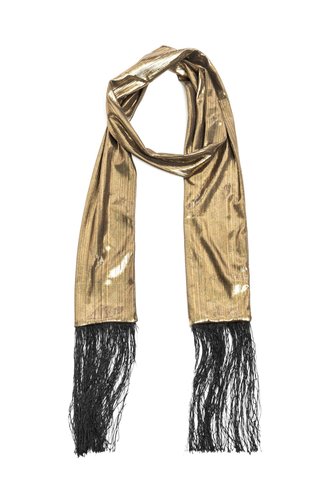 Hand Stitched Fringed Skinny Scarf