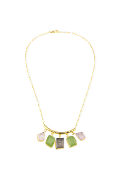 Gemstone Drop Long Necklace