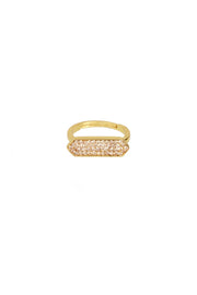 Crystal Bar Gold Plated Ring