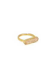 Crystal Bar Gold Plated Ring