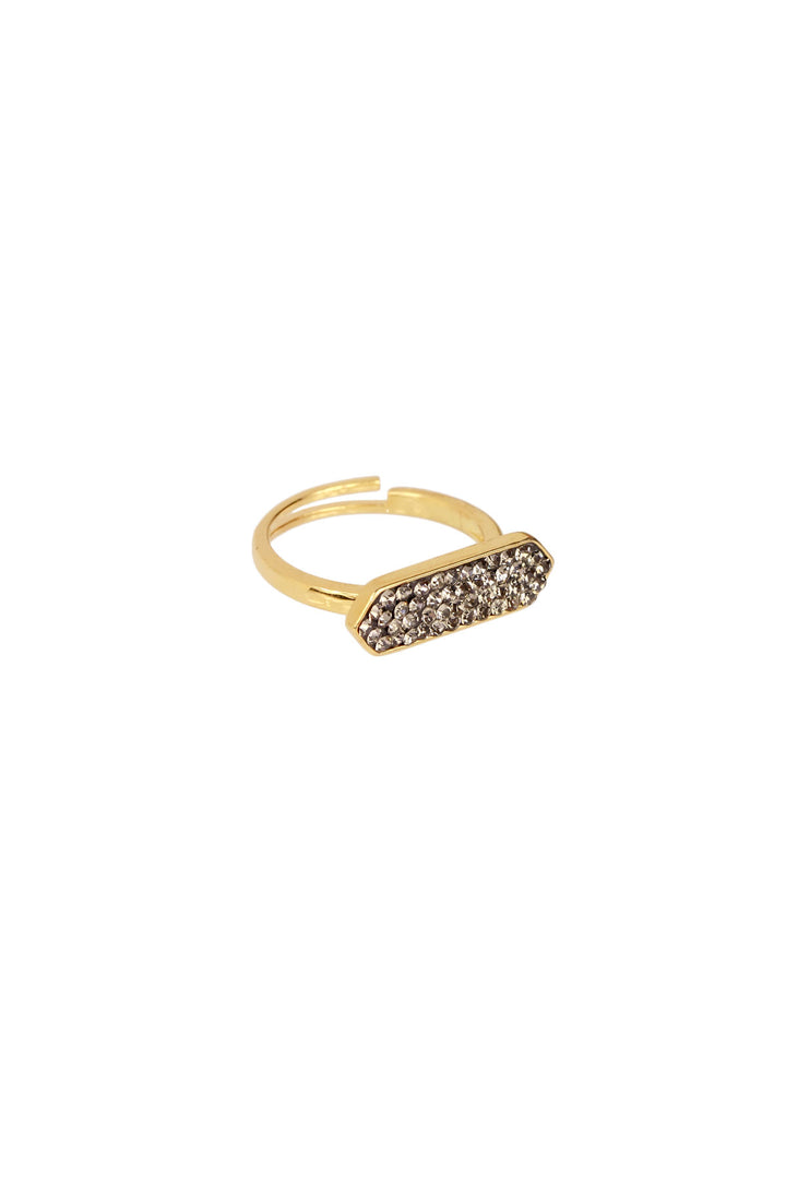 Crystal Bar Gold Plated Ring