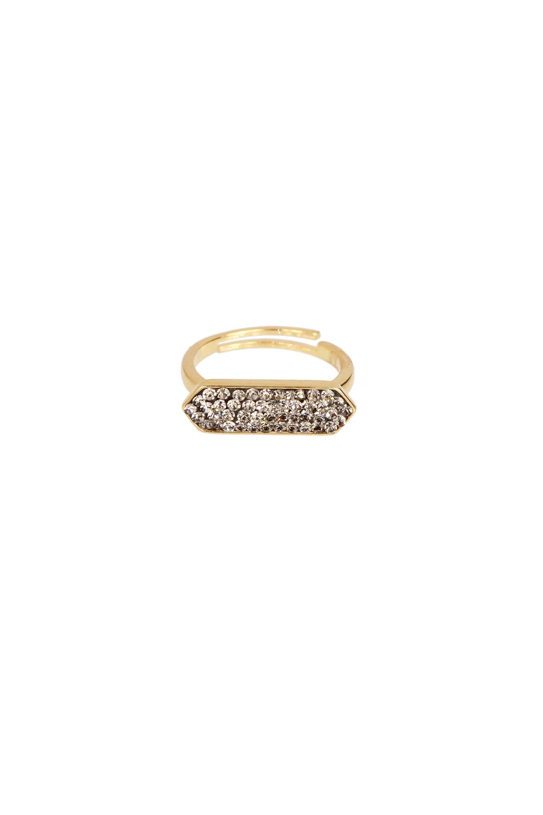 Crystal Bar Gold Plated Ring