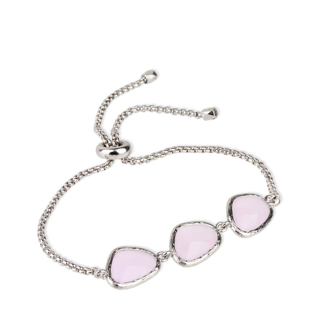Rose Quartz Silver Toggle Bracelet