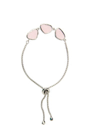 Rose Quartz Silver Toggle Bracelet