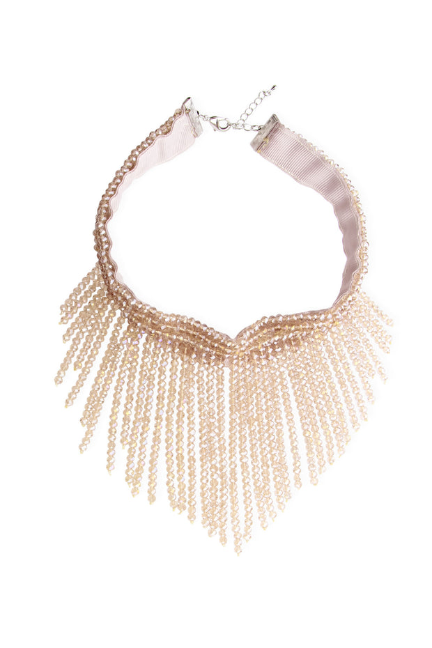 Striking Crystal Beaded Statement Choker Necklace