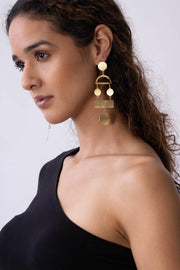Chloe Hammered Geometric Metal Earring