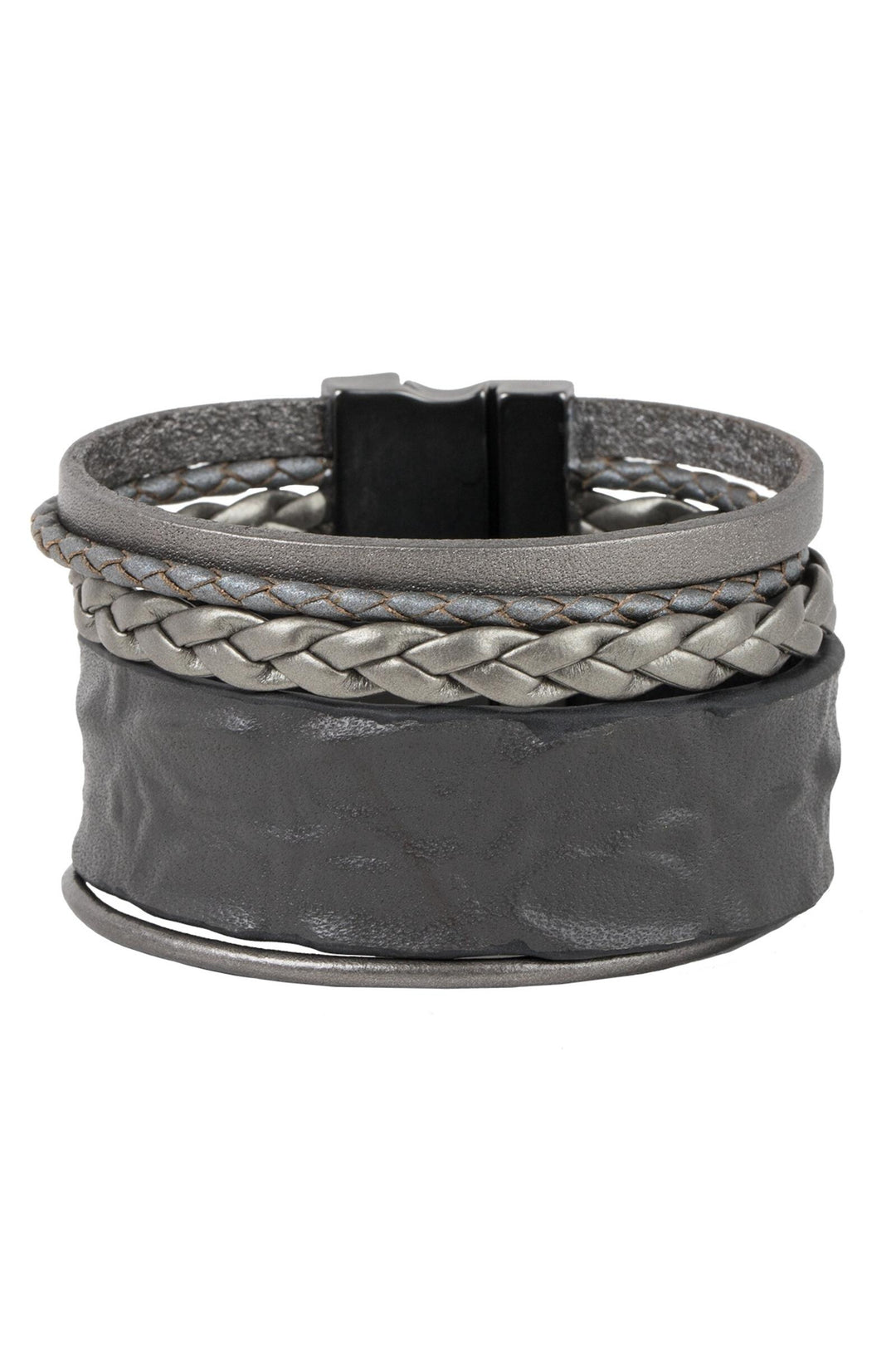 Harley Braided Multi Strand Stackable Leather Bracelet