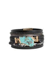 Aquamare Leather Bracelet