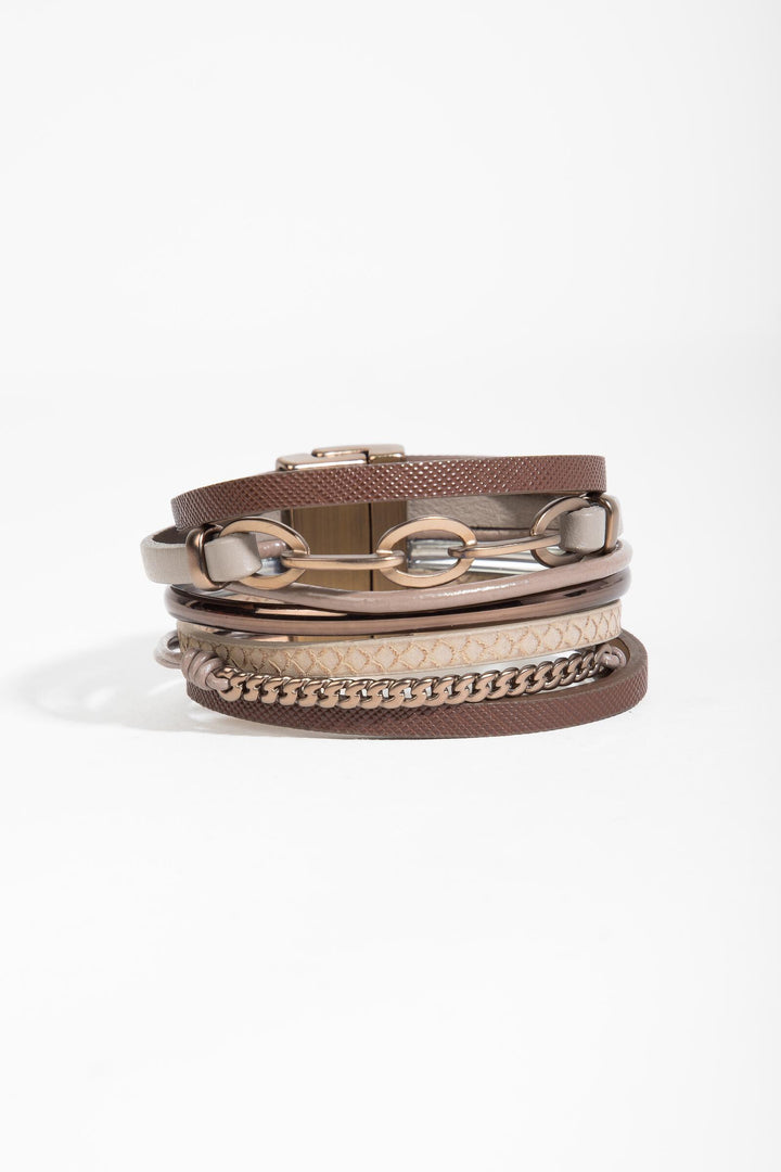Brink Chain Link Leather Bracelet