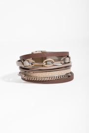 Brink Chain Link Leather Bracelet