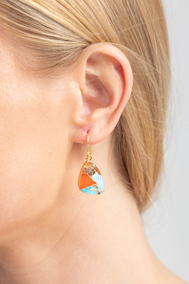 Mojave Triangle Gemstone Earrings