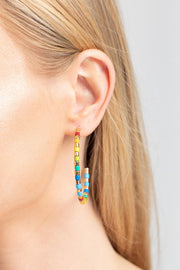 Golden Rainbow Hoop Earrings