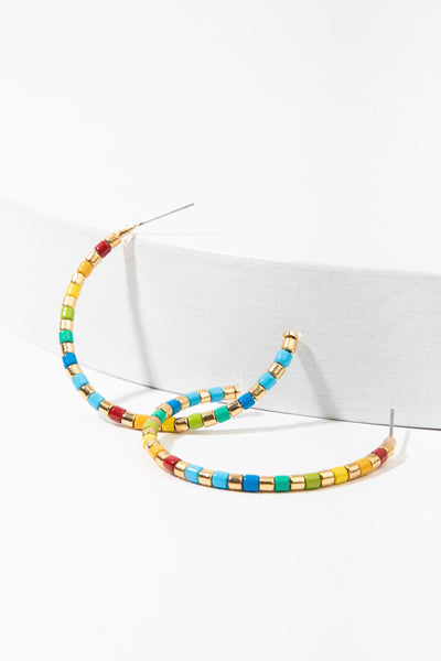Golden Rainbow Hoop Earrings
