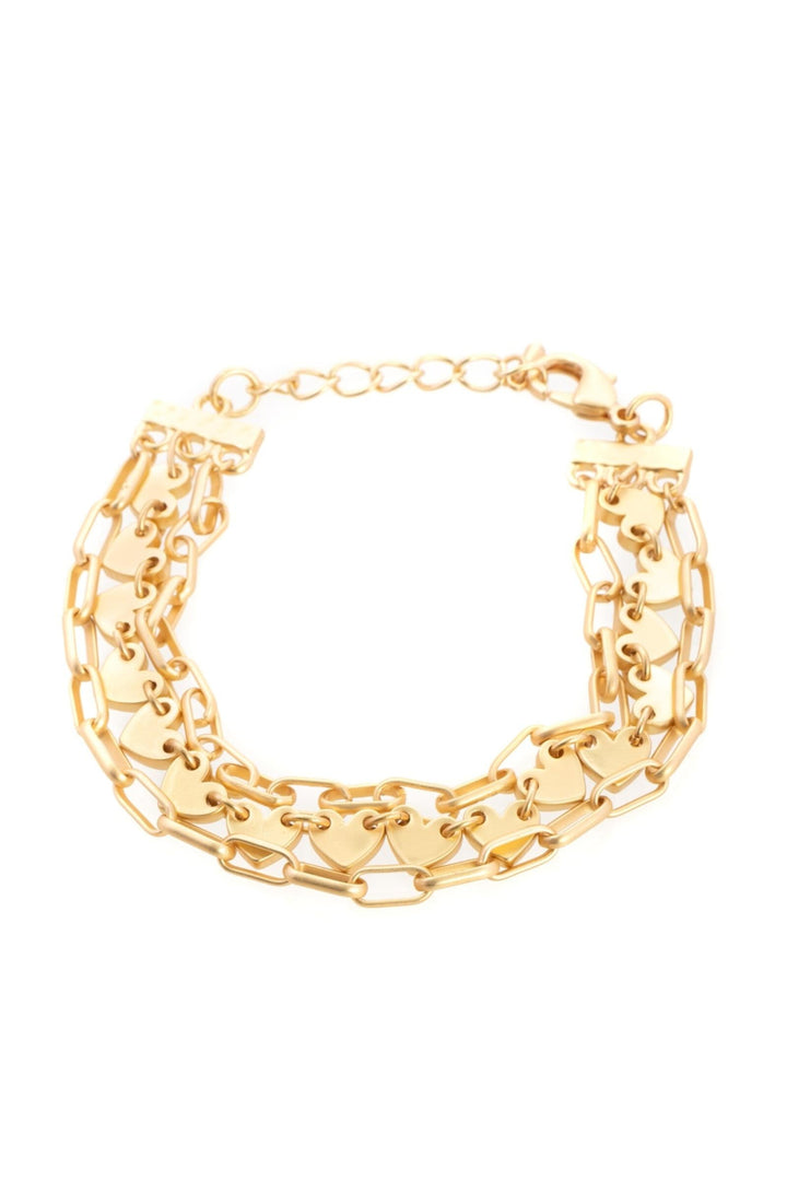 Golden Hearts Chain Link Bracelet