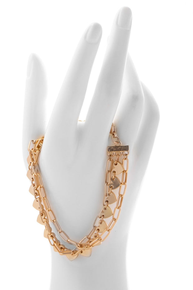 Golden Hearts Chain Link Bracelet