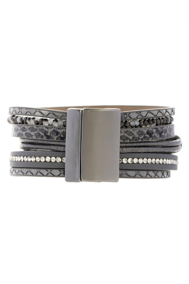 Triplicity Stone Leather Bracelet