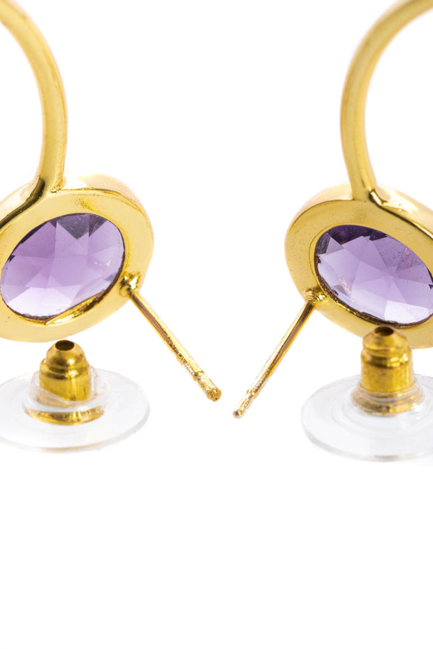Gemstone Adorned Hoop Earrings