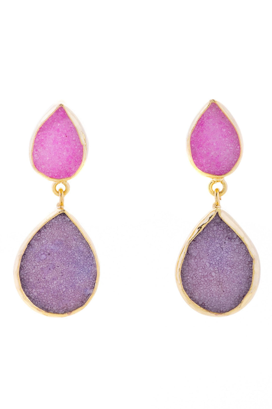 Druzy Pear Dangle Earrings