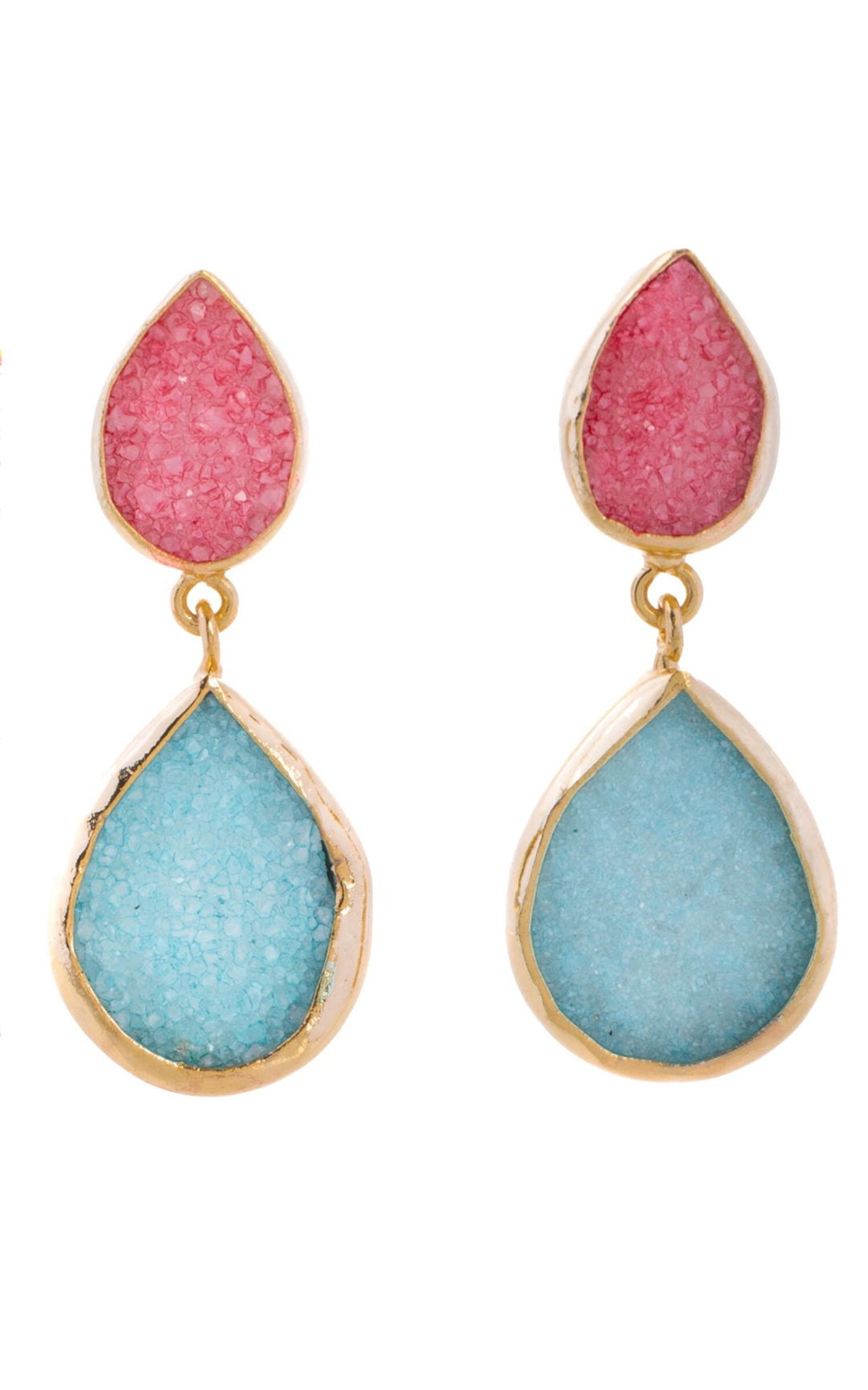 Druzy Pear Dangle Earrings