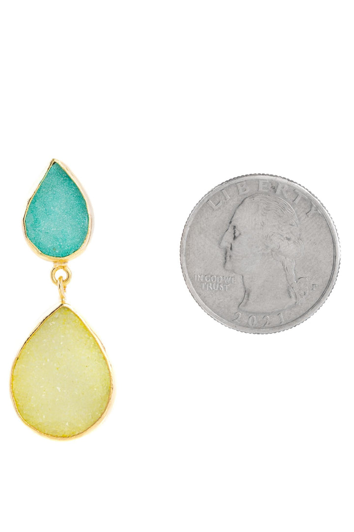 Druzy Pear Dangle Earrings