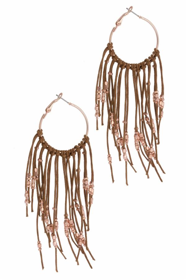 Night Out Fringed Hoop Earring