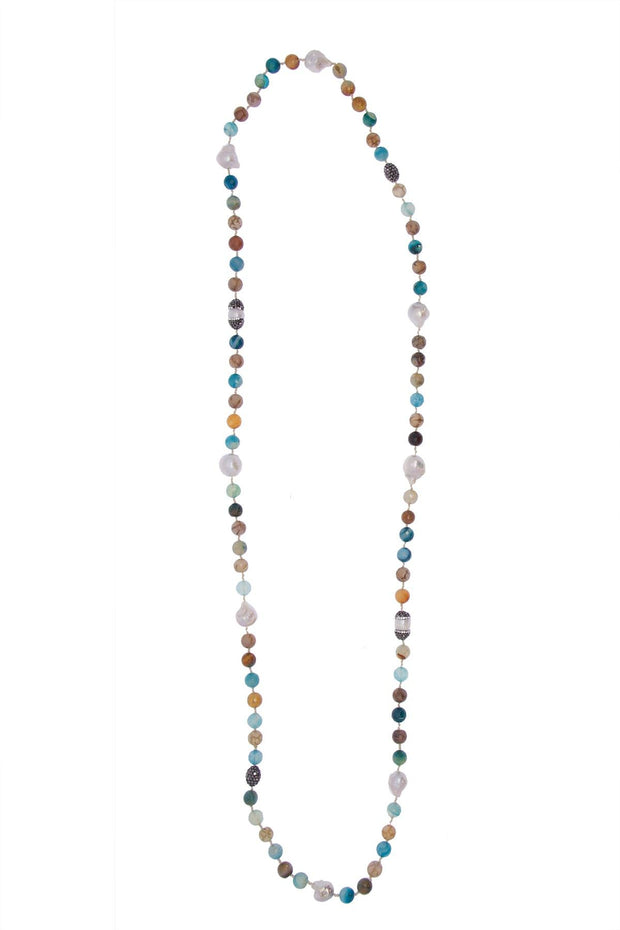 Tahitian Pearl Beaded Long Necklace