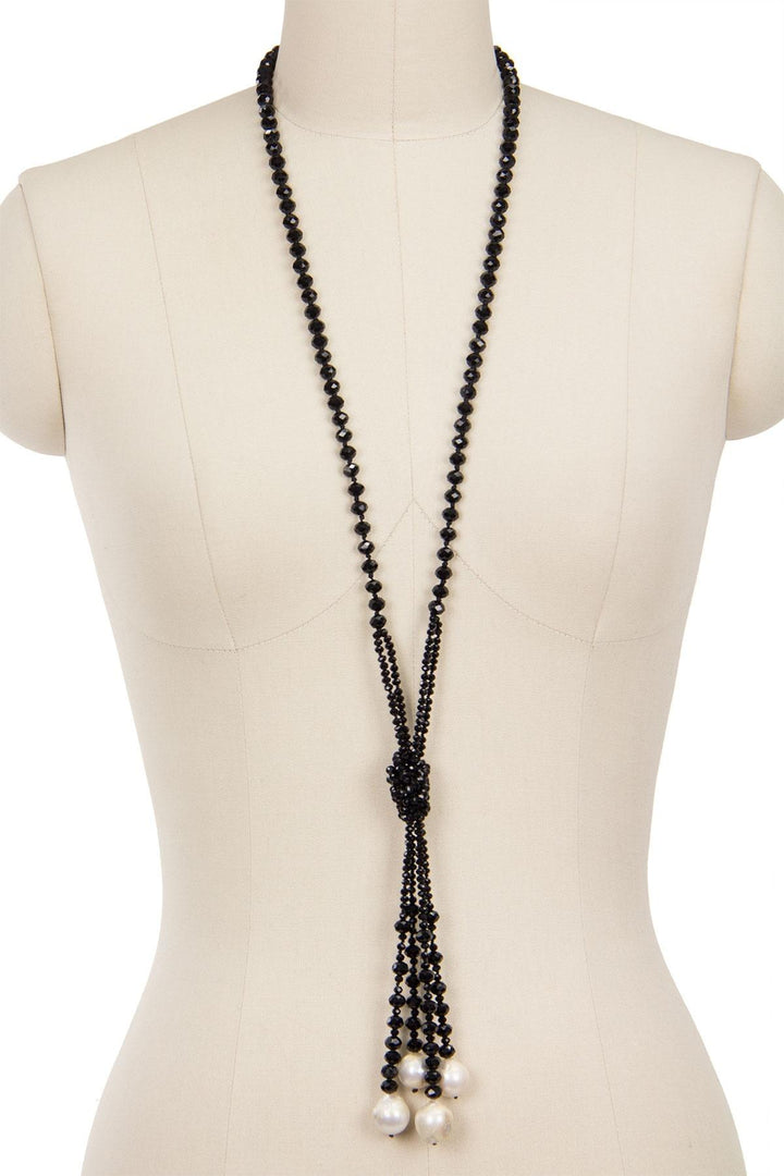 Dazzle Pearl Long Beaded Necklace