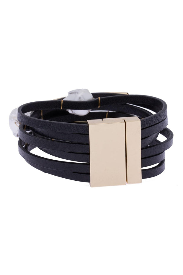 Achai Pearl Leather Bracelet