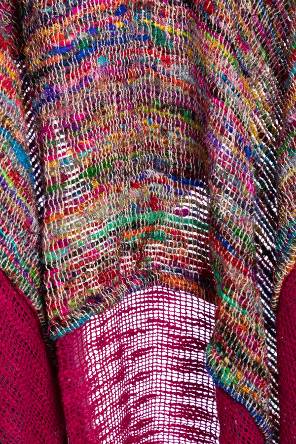 Rainbow Sari Hooded Kimono