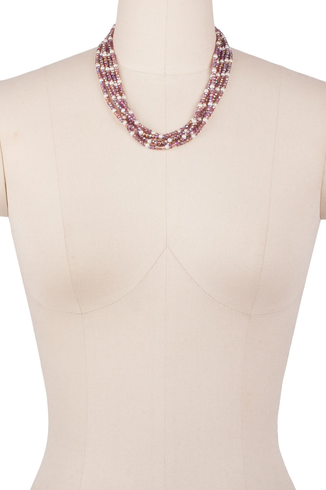 Short Crystal Pearl Necklace