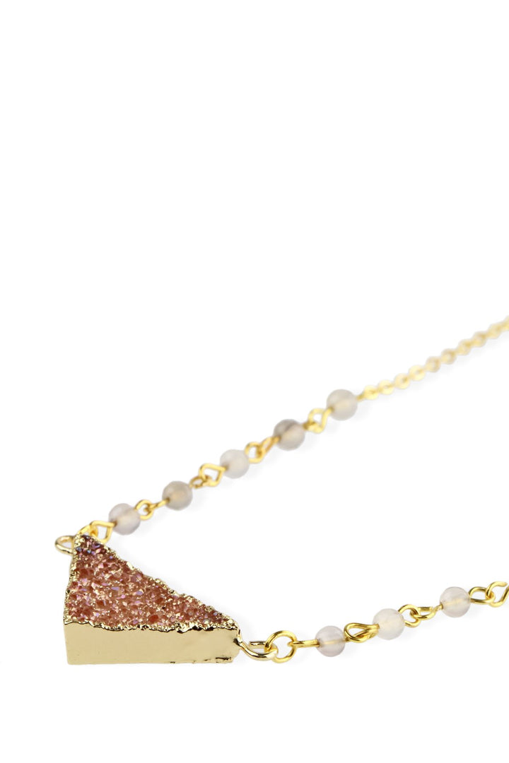 Triangle Pendant Druzy Necklace