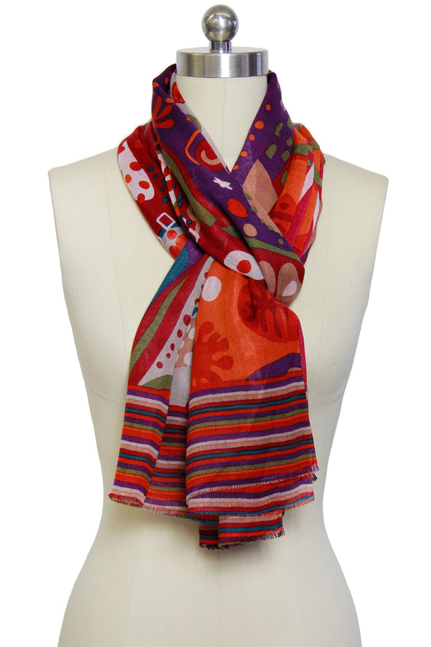Multi Pattern Colorful Scarf
