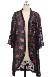 Night Rose Velvet Kimono