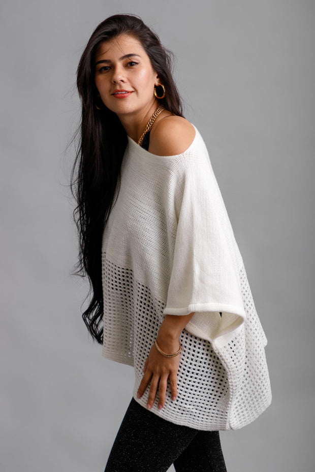 Eyelet Cape Poncho