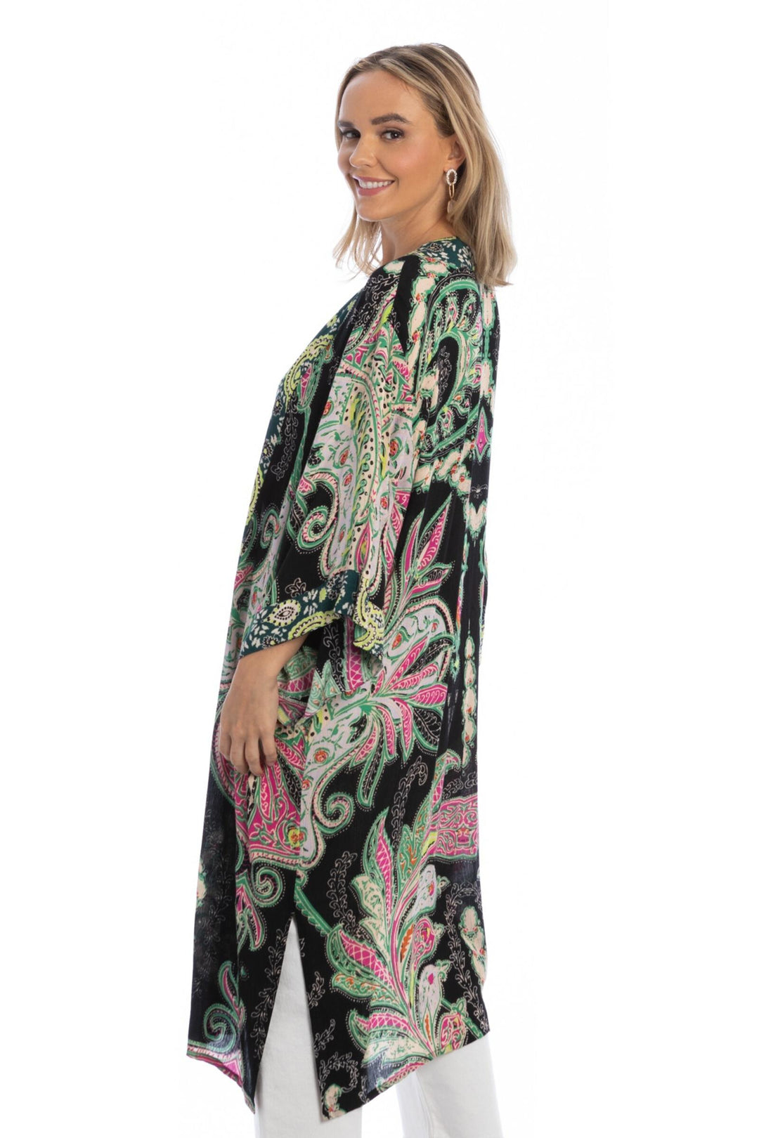 Regal Medallion Printed Midi Duster Kimono