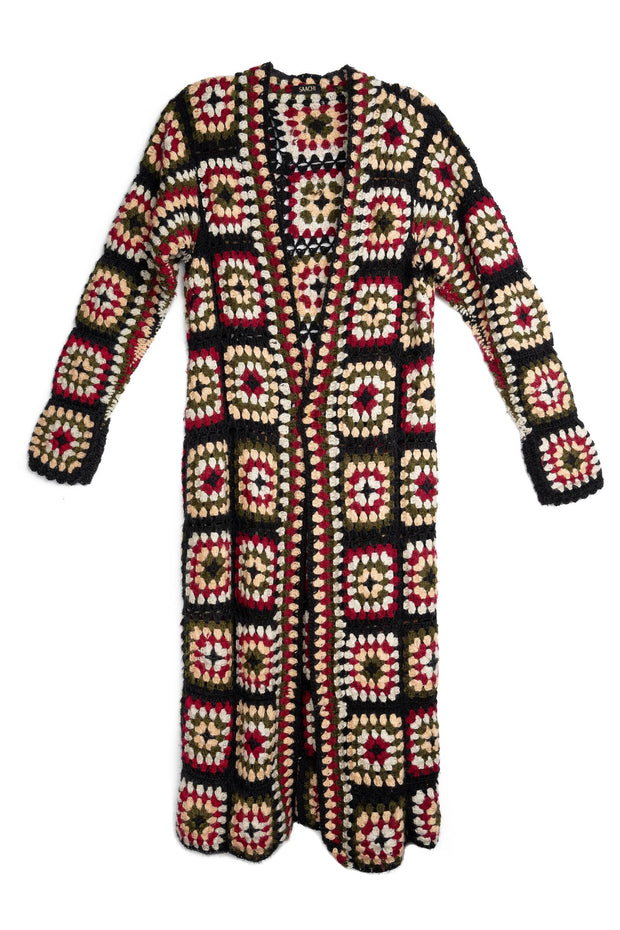 Winter Granny Long Crochet Kimono