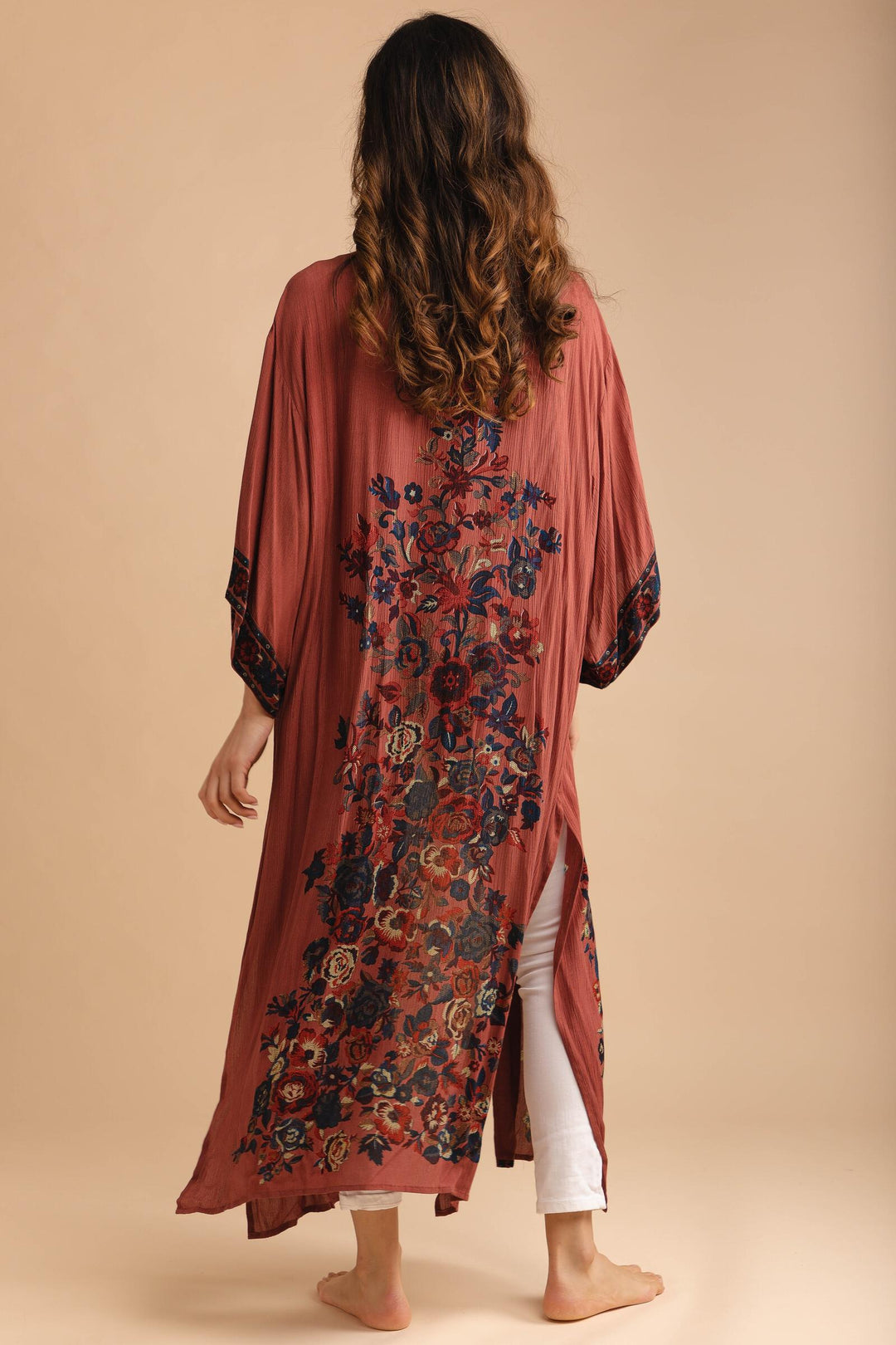 Long Floral Kimono Cover