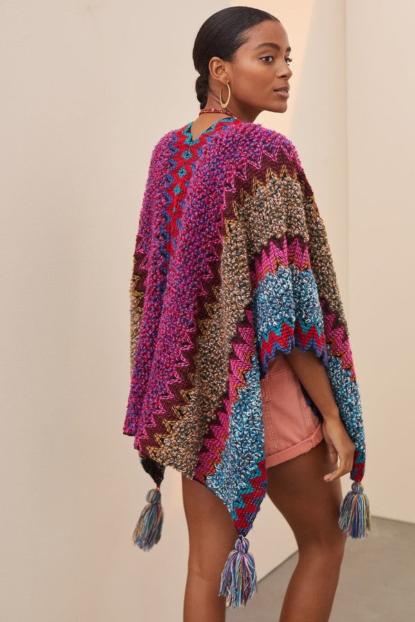 Fringed Knit Kimono