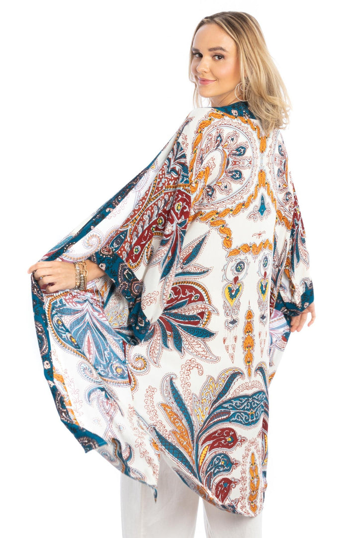 Regal Medallion Printed Midi Duster Kimono